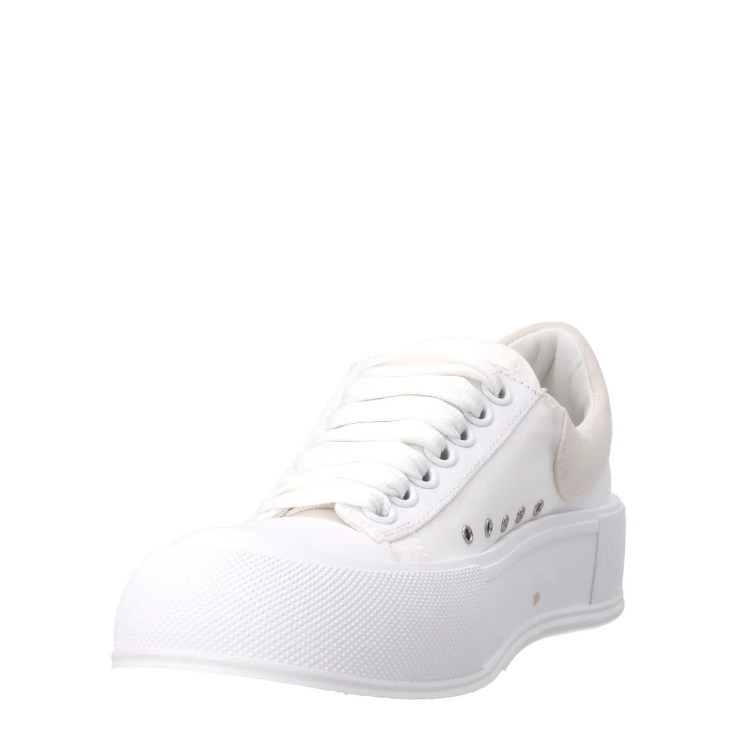 ALEXANDER MCQUEEN Womens Deck Contrast Sneakers Fabric White Low EU 39.5 RRP 370 — View 3