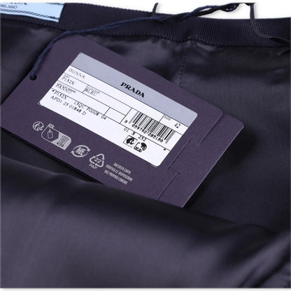 PRADA Womens Mini Skirts Navy Blue Asymmetric Wool Zip Size 42 RRP 1460 — View 6
