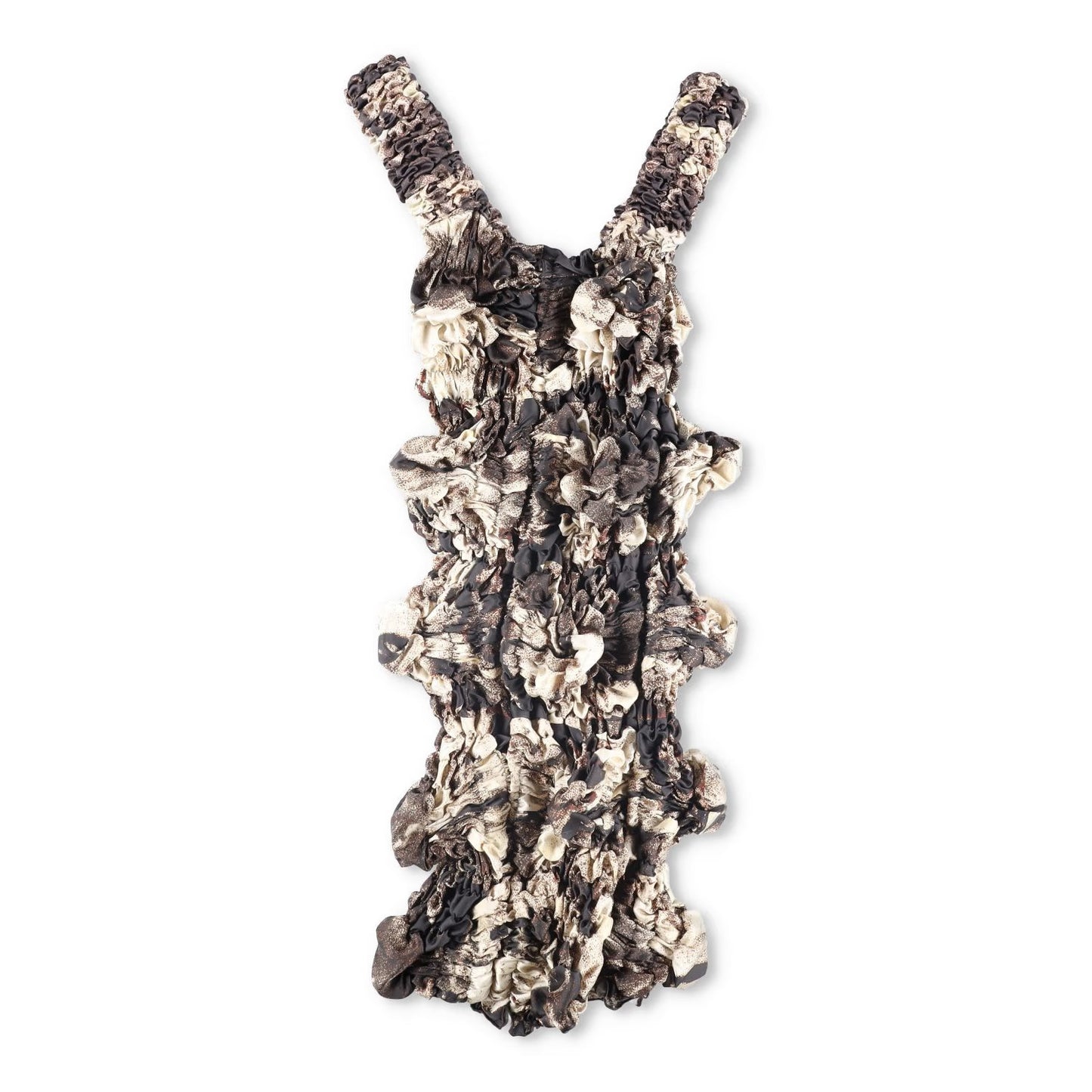 FEBEN Womens Cocktail Twist Mini Dress Brown Sleeveless Strappy Size S RRP 525