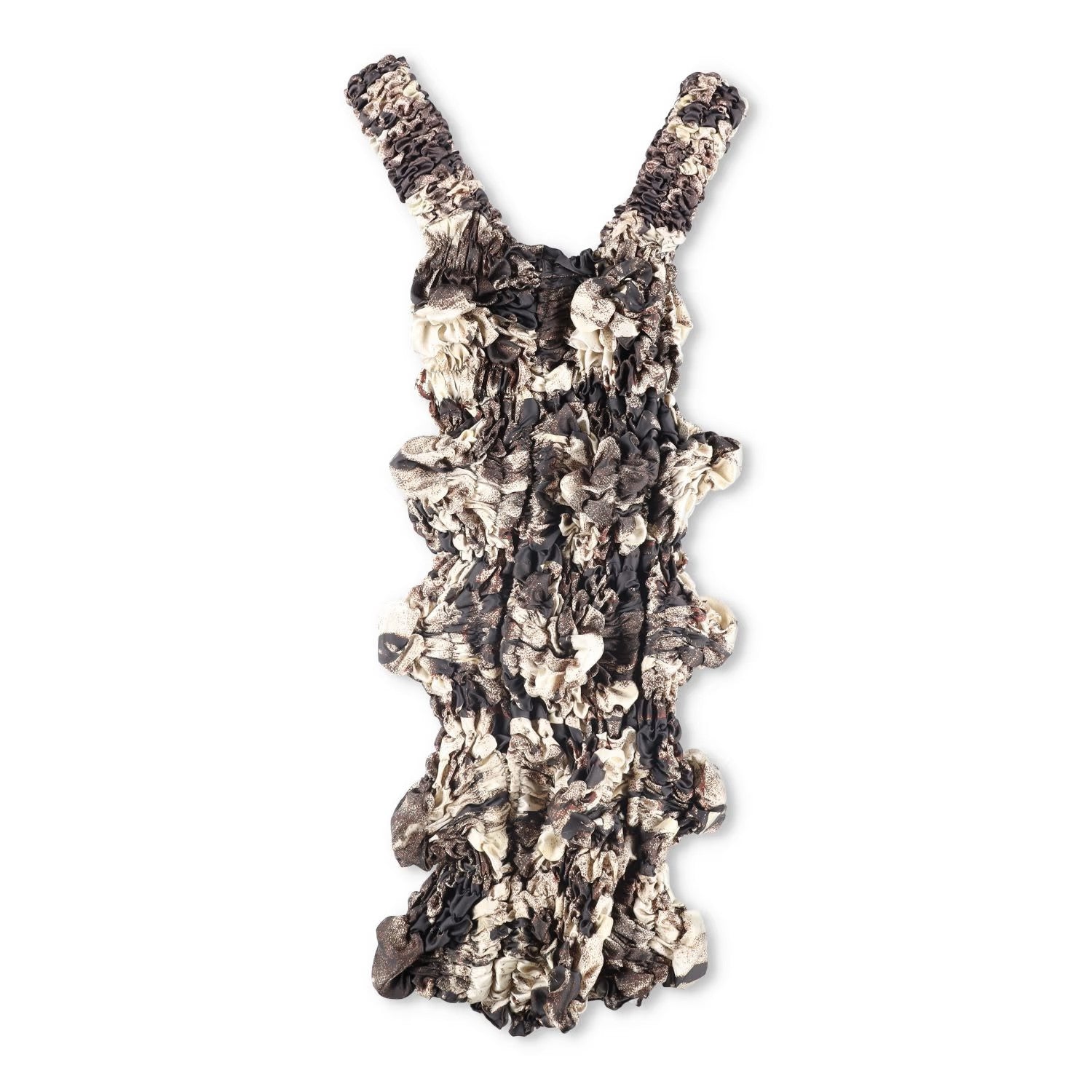 FEBEN Womens Cocktail Twist Mini Dress Brown Sleeveless Strappy Size S RRP 525