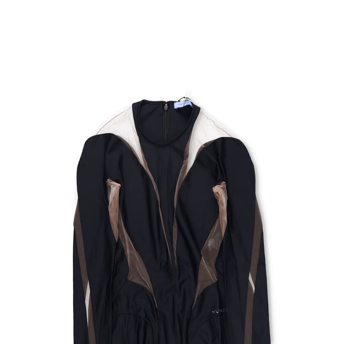 MUGLER Bodycon Mini Dress Black Nude 01 Black Mini Dresses Size 40 RRP 650 — View 2