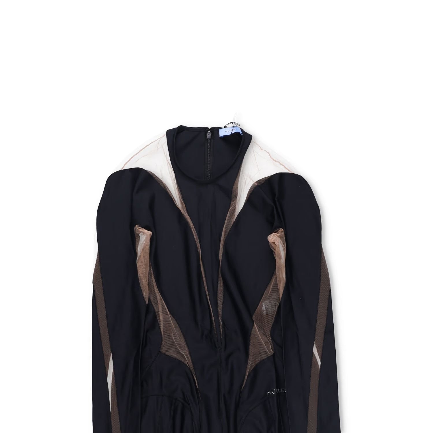 MUGLER Bodycon Mini Dress Black Nude 01 Black Mini Dresses Size 40 RRP 650 — View 2
