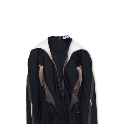 MUGLER Bodycon Mini Dress Black Nude 01 Black Mini Dresses Size 40 RRP 650 — View 2