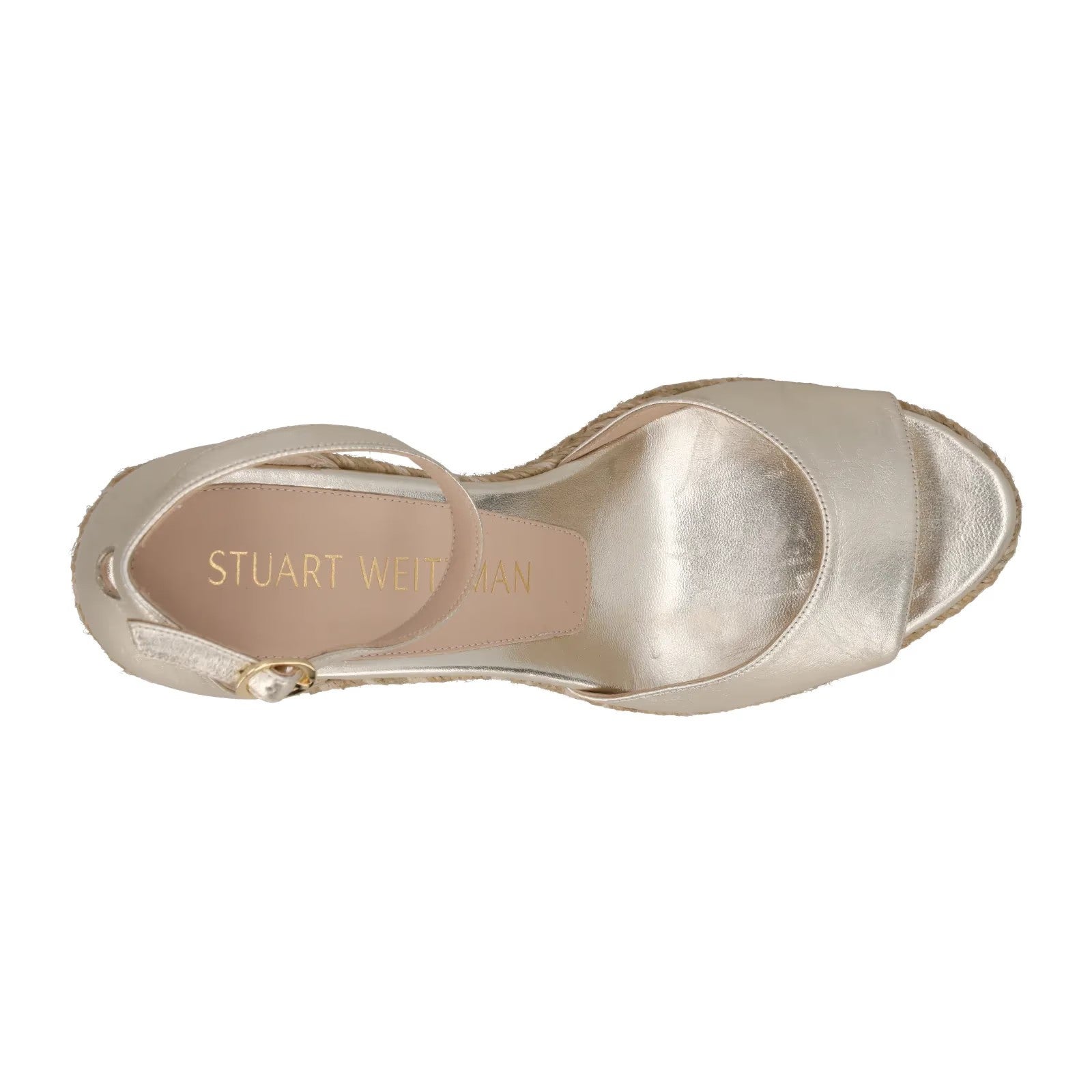 STUART WEITZMAN Womens Nudistcurve Espadrilles Wedge Leather Gold UK 7.5 RRP 375 — View 7