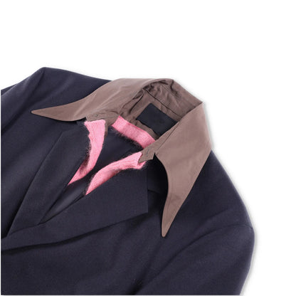 PRADA Mens Panama Mohair Blazer Jacket Dark Blue Blazer Two Button 46R RRP 3300 — View 7