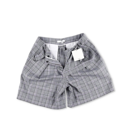 TIBI Womens Plaid Paperbag Shorts Cotton Tie Belt Pleated Front Size 6 RRP 200 — View 4