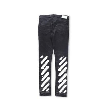 Off-White Mens Jeans Cotton Blend Straight Leg Black Denim Dark Size 34 RRP 450 — View 12