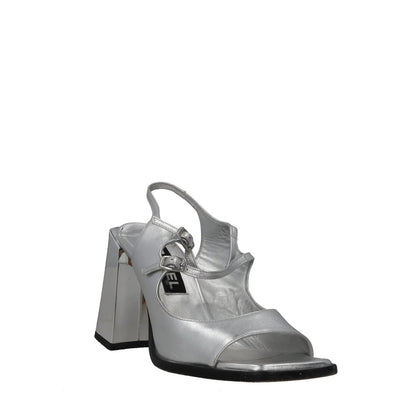 CAREL PARIS Womens Vendome Silver Leather Slingback Sandals Bow UK 5 RRP 470 — View 2