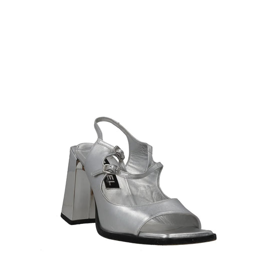 CAREL PARIS Womens Vendome Silver Leather Slingback Sandals Bow UK 5 RRP 470 — View 2