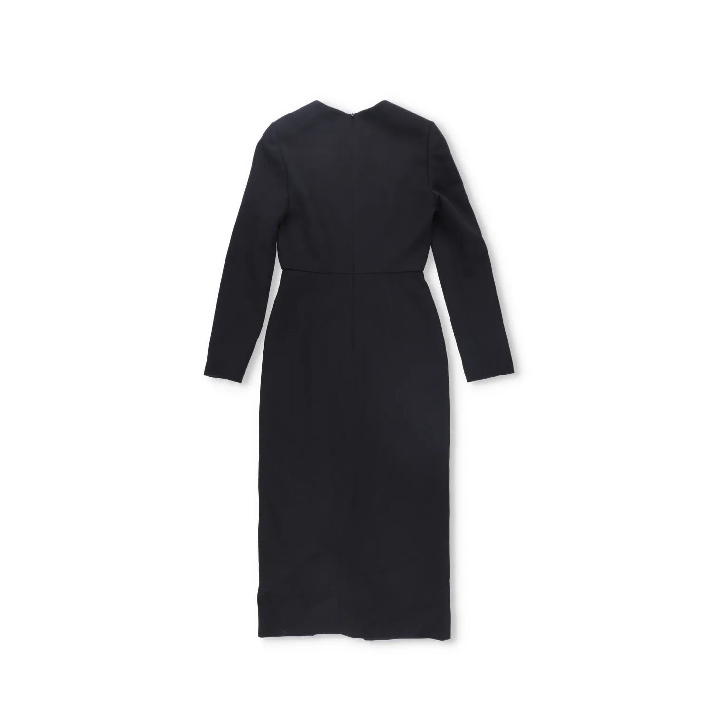 Valentino Womens Midi Dress Black Zip Long Sleeve Round Neck Size 38 RRP 1800 — View 9