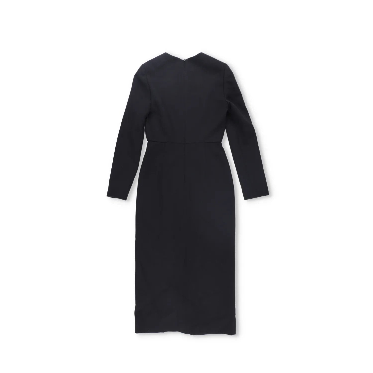 Valentino Womens Midi Dress Black Zip Long Sleeve Round Neck Size 38 RRP 1800 — View 9