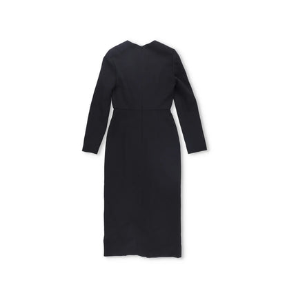 Valentino Womens Midi Dress Black Zip Long Sleeve Round Neck Size 38 RRP 1800 — View 9