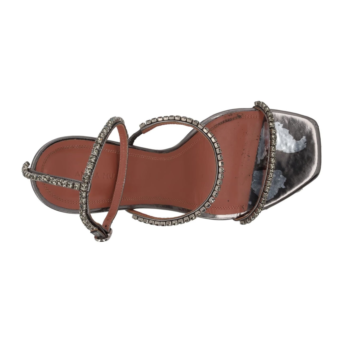 AMINA Womens Gilda Sandal High Heel Silver Leather Ankle Strap Open UK 7 RRP 965 — View 7