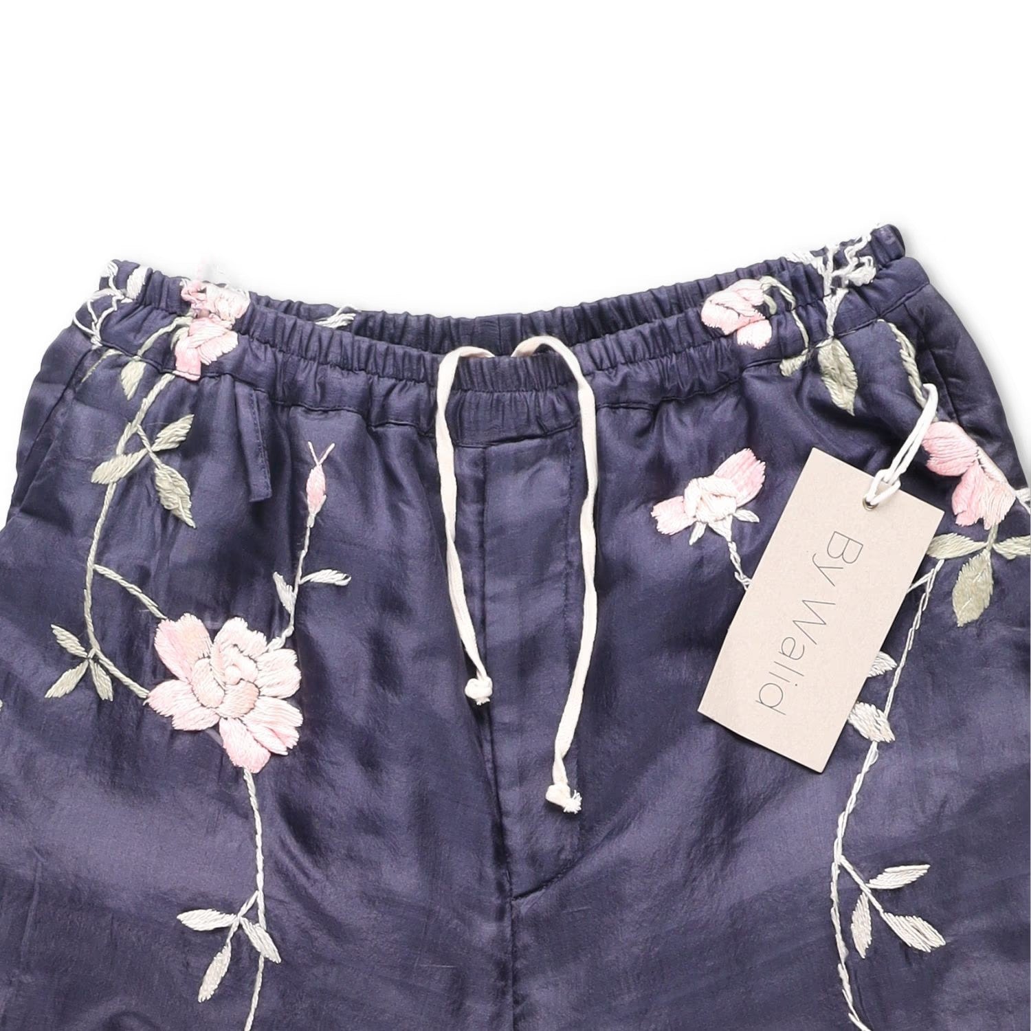 BY WALID Women Nia Silk Trousers Floral Embroidered Relaxed Multicolour M RRP700 — View 5