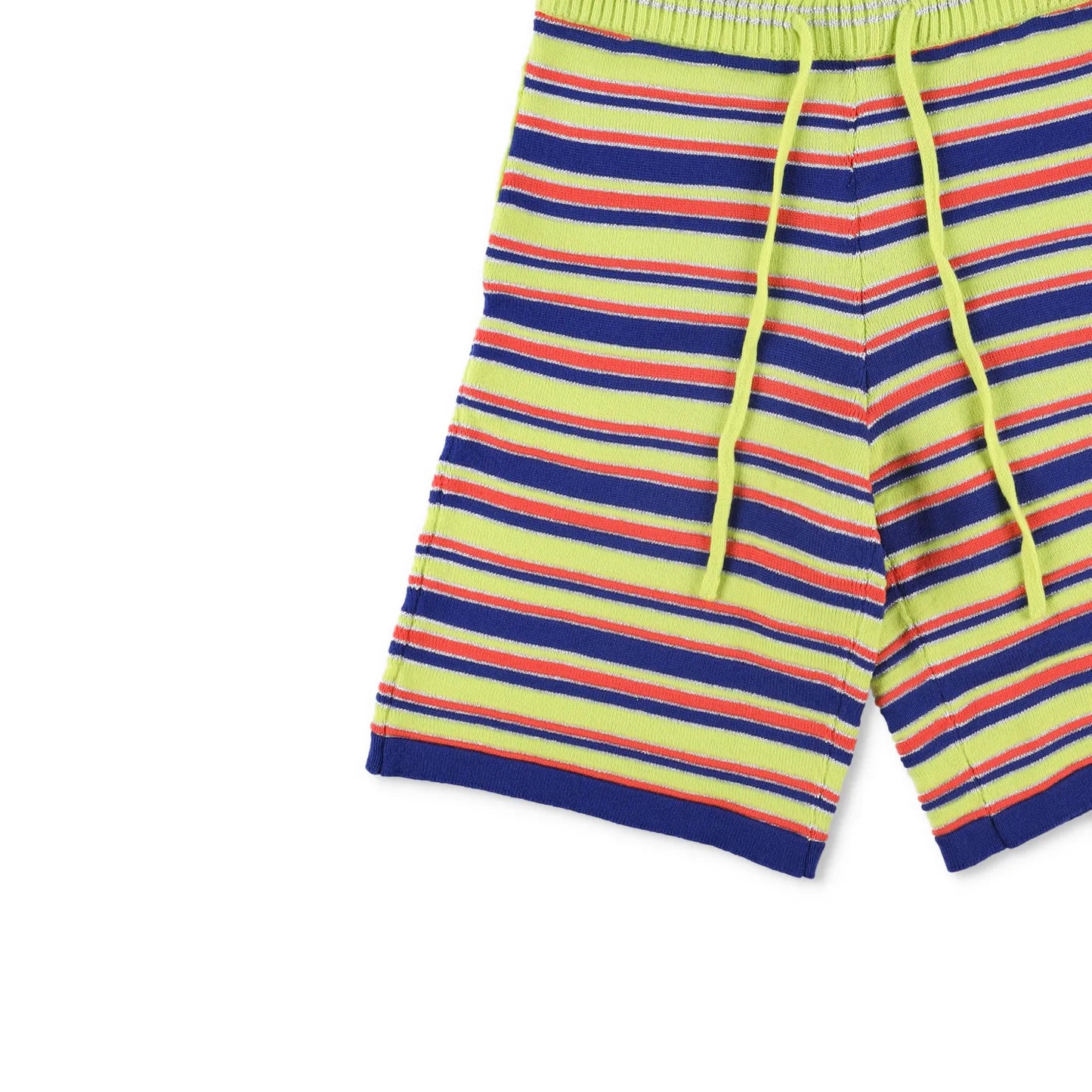 AGBOBLY Mens Multi-Stripe Knit Bermuda Shorts Multicoloured Knit Size M RRP 785 — View 3