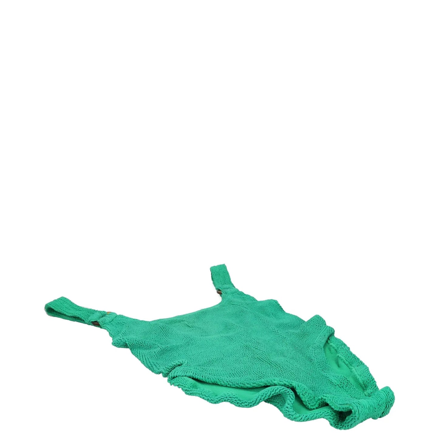 HUNZA G Womens Domino Swimdress Emerald Green Crinkle One Piece One Size RRP 150 — View 3