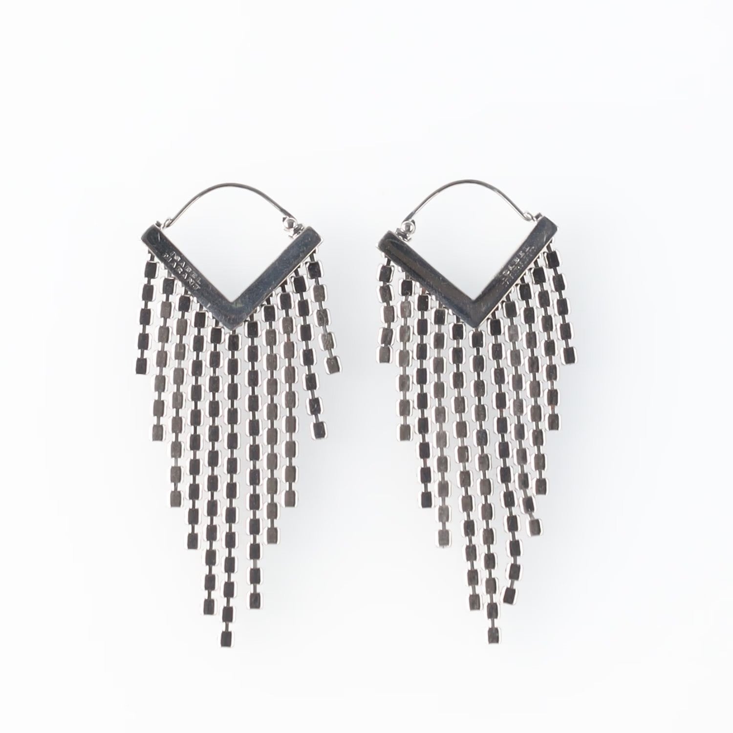 ISABEL MARANT Womens Silver Crystal Tri Drop Earrings One Size RRP 295 — View 3