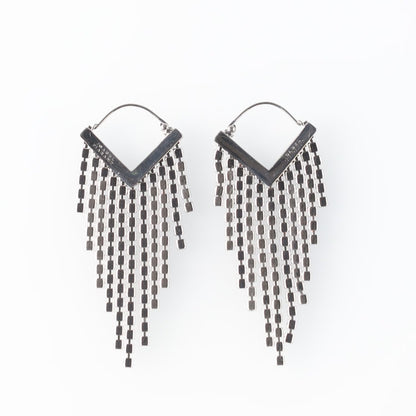 ISABEL MARANT Womens Silver Crystal Tri Drop Earrings One Size RRP 295 — View 3