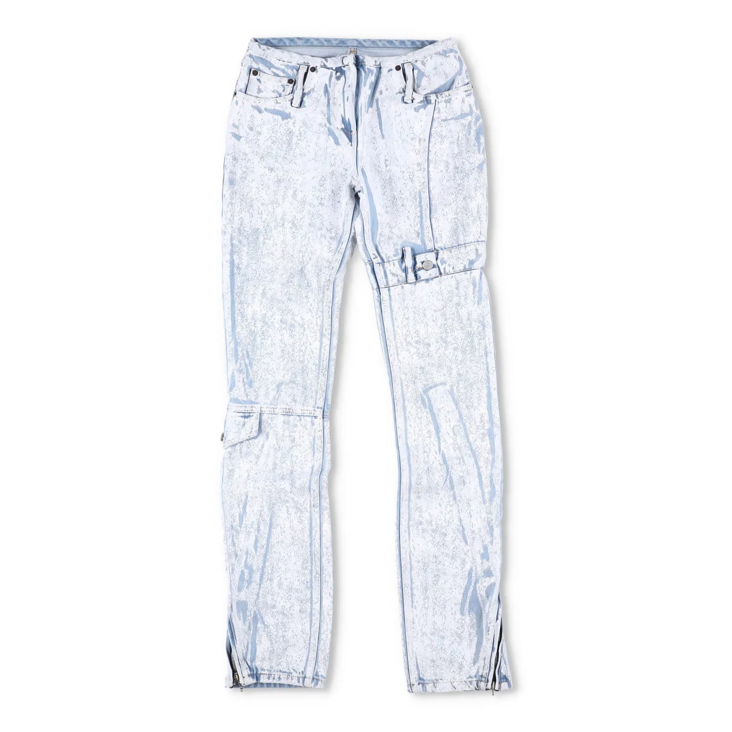 ACNE STUDIOS Womens Straight Leg Jeans Light Blue White 5 Pocket Denim 34 RRP925