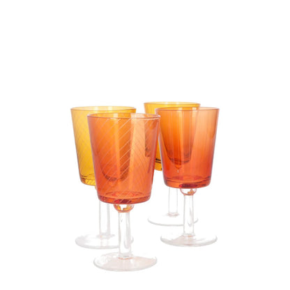 POLS POTTEN Wine Library Glasses Set Of 4/6 Yellow Orange One Size RRP 140 — View 6
