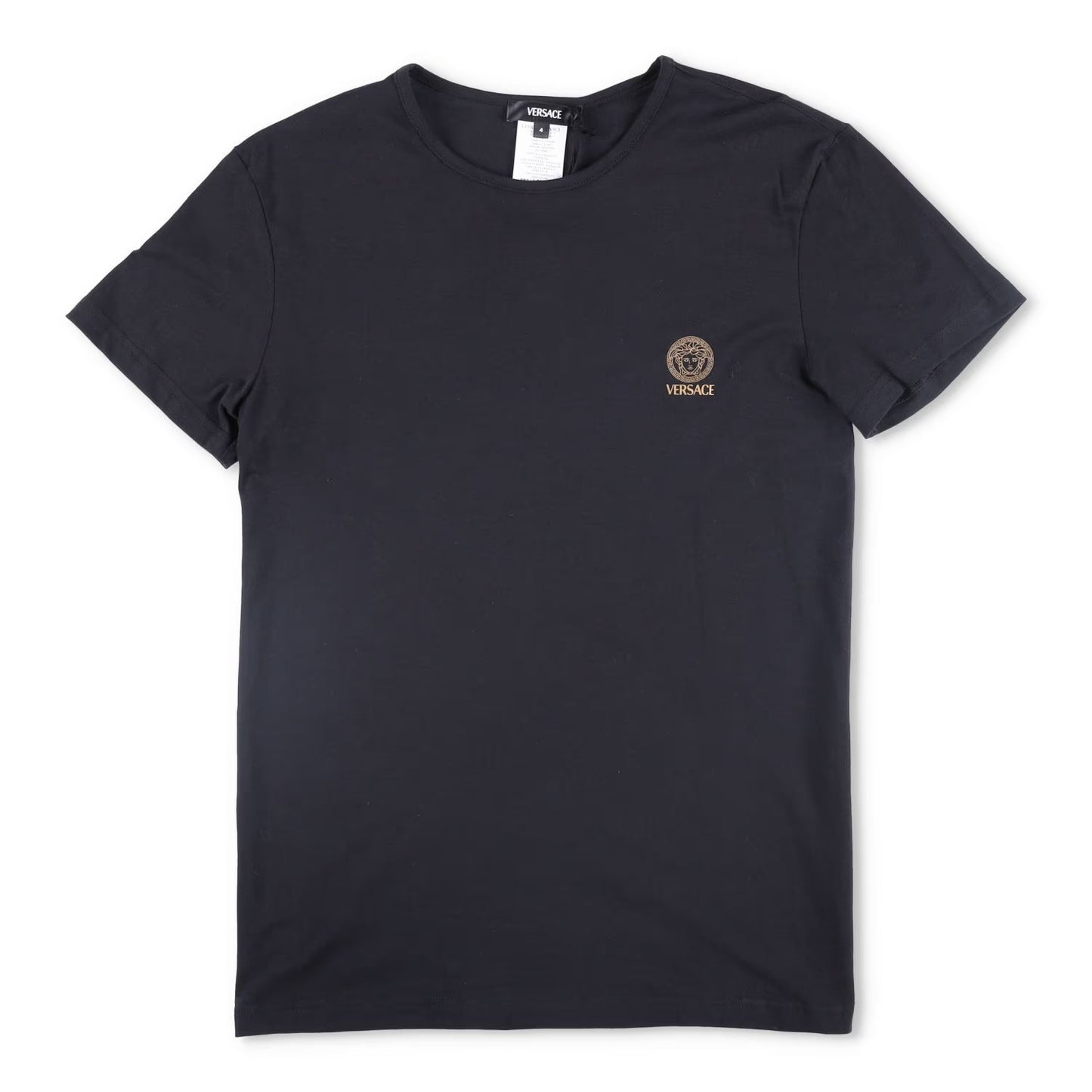 VERSACE Mens T-Shirt Bi-Pack Jersey Topeka Cotton Organic Black Size 4 RRP 145