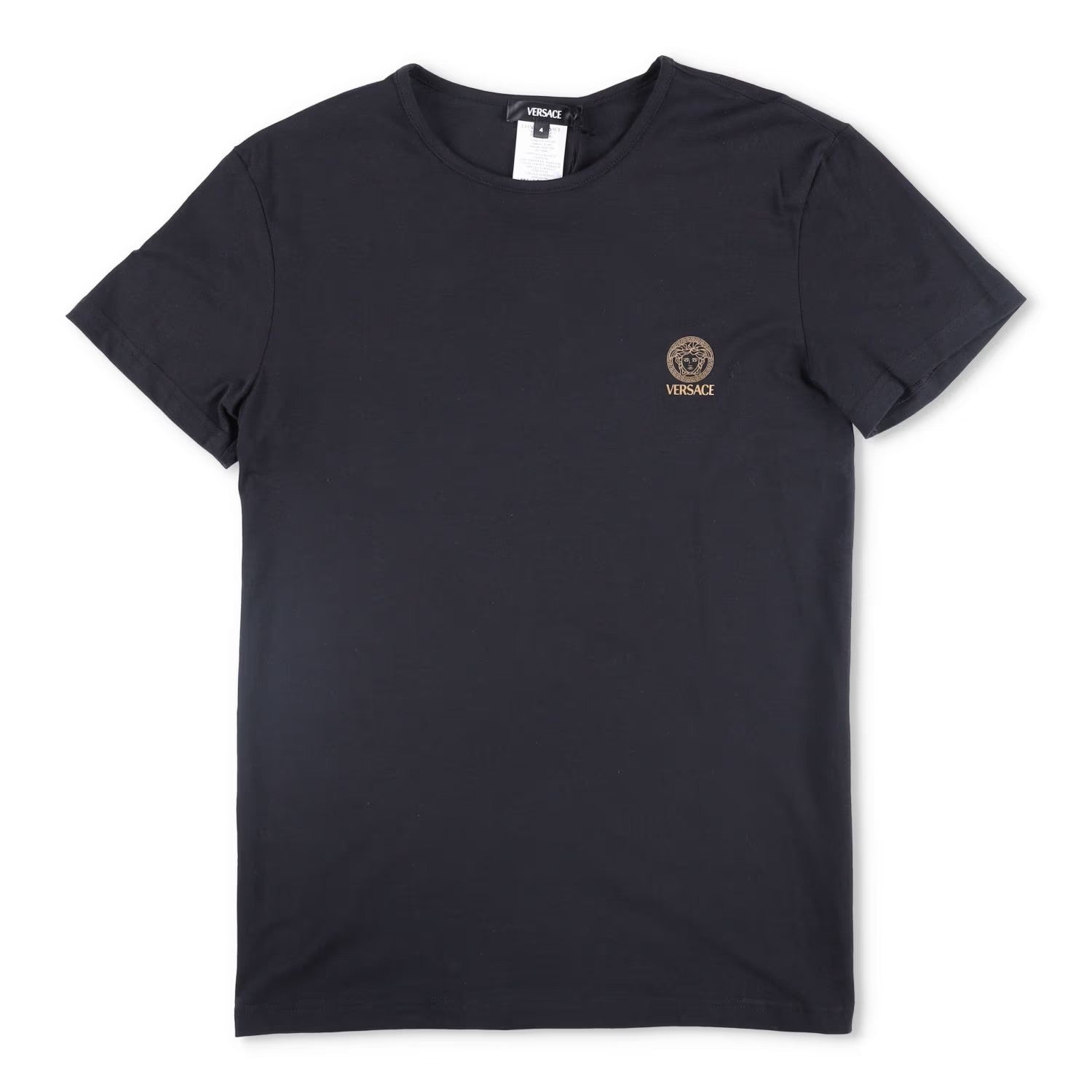 VERSACE Mens T-Shirt Bi-Pack Jersey Topeka Cotton Organic Black Size 4 RRP 145