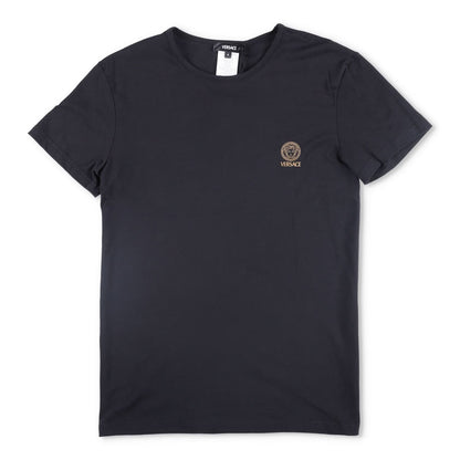 VERSACE Mens T-Shirt Bi-Pack Jersey Topeka Cotton Organic Black Size 4 RRP 145