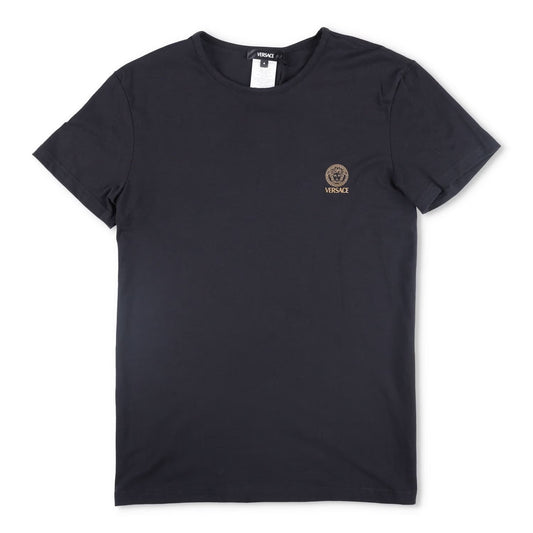 VERSACE Mens T-Shirt Bi-Pack Jersey Topeka Cotton Organic Black Size 4 RRP 145