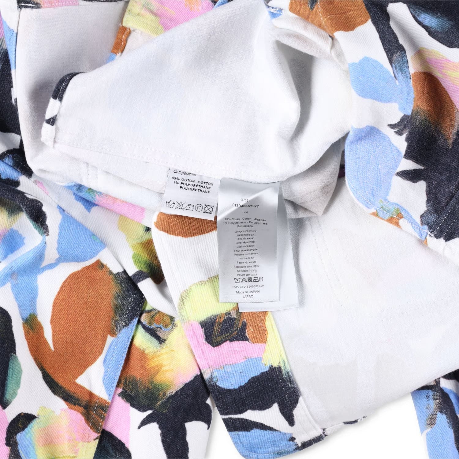 DIOR HOMME Mens Floral Denim Jacket Buttoned Collared Multicoloured 44 RRP 1300 — View 10
