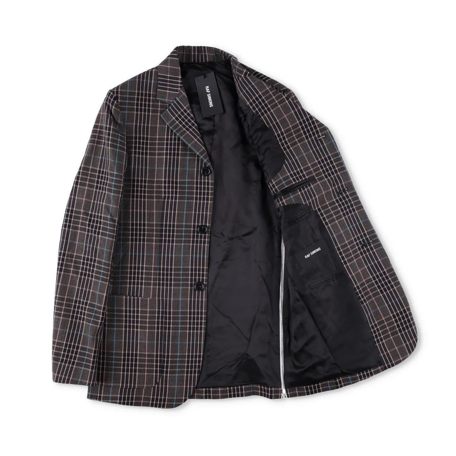 RAF SIMONS Mens Plaid Cotton Blend Jacket Multicoloured Casual RRP 750 — View 8
