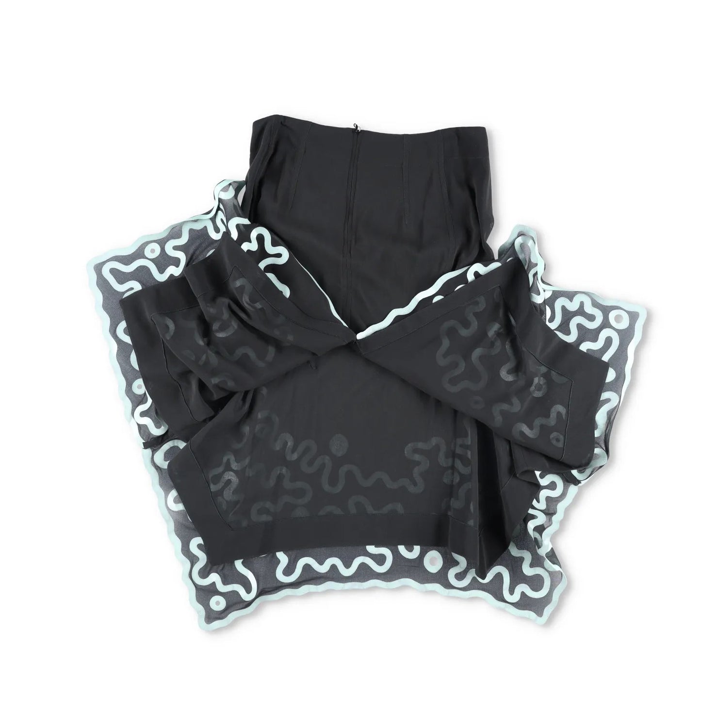 BOTTEGA VENETA Womens Skirt High Waist Asym. Embroidered Flare Green 40 RRP 3905 — View 8
