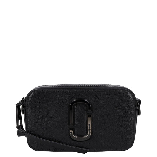 MARC JACOBS Womens Crossbody Handbag Black Leather Zip Closure M RRP 350