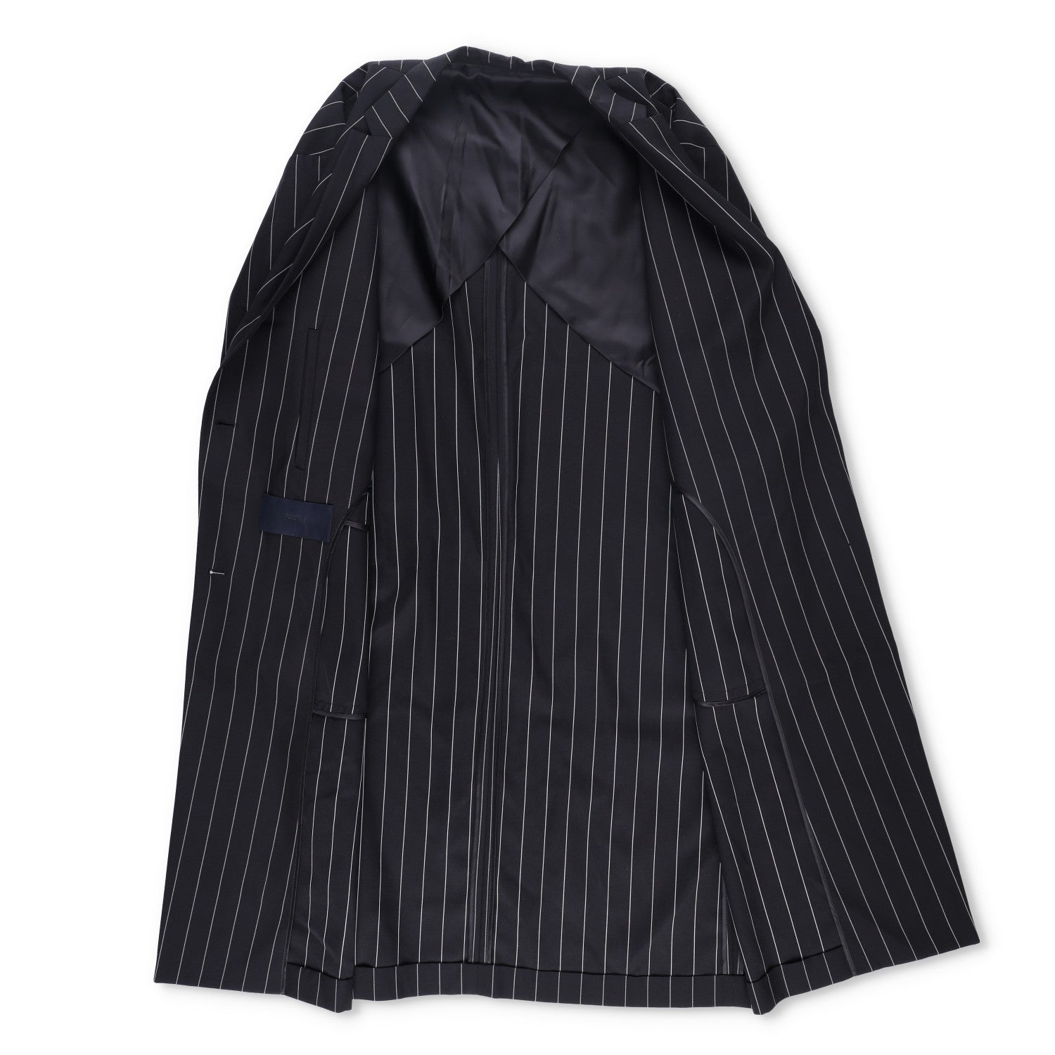 JUUN-J Unisex Striped Pinstripe Long Coat Wool Size 36 RRP1200 — View 10