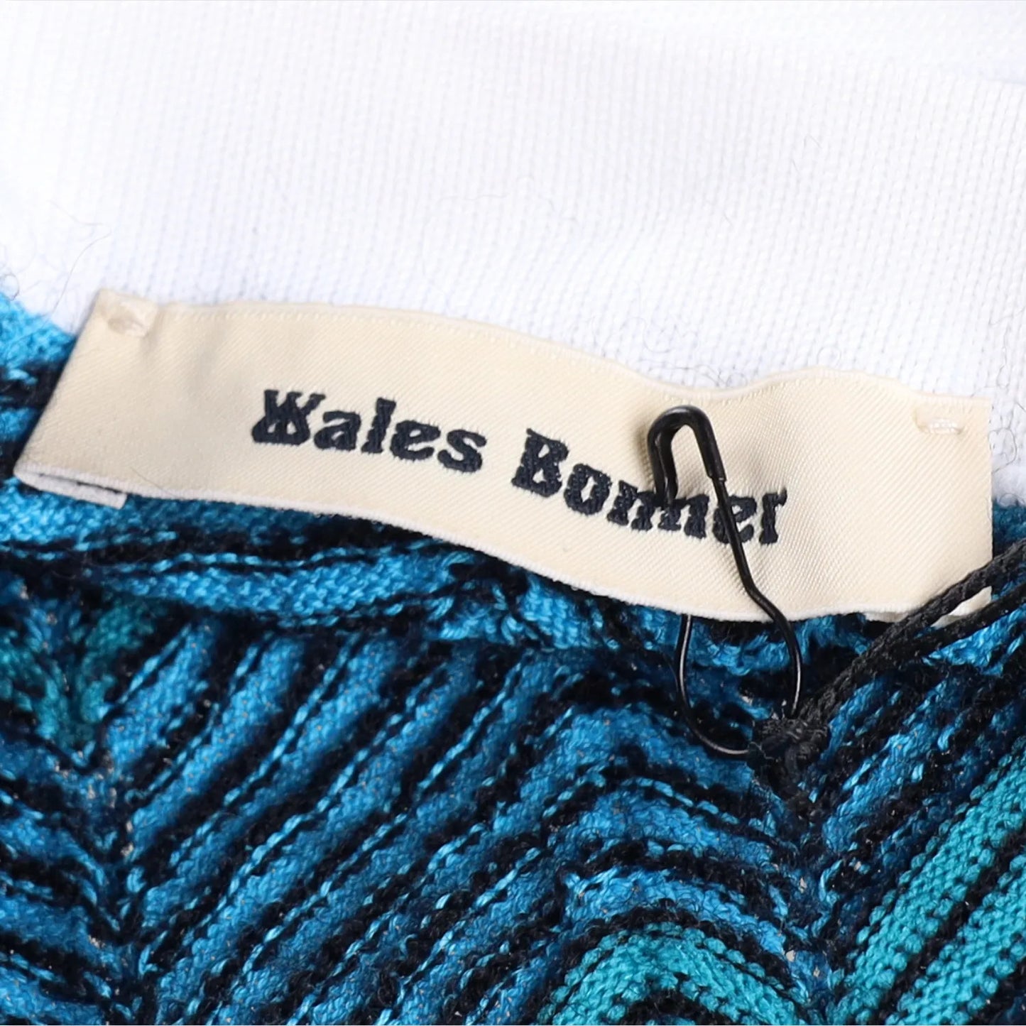 WALES BONNER Womens Palm Knit Midi Dress Blue Tie Chevron Sleeveless M RRP 585 — View 6