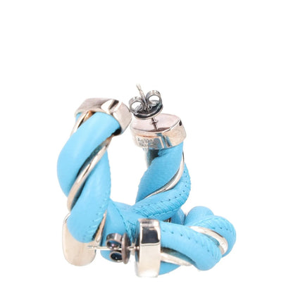 BOTTEGA VENETA Womens Hoop Earrings Blue Sterling Silver One Size RRP 450 — View 3