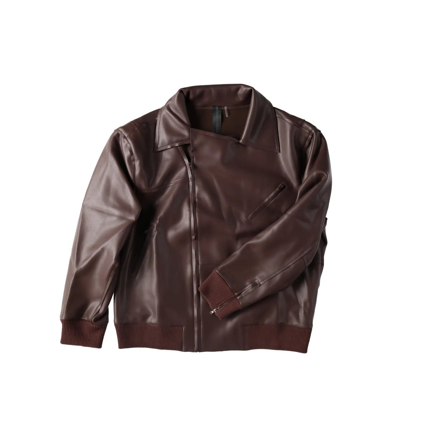 NORMA KAMALI Womens Oversized Moto Jacket Chocolate Core Front Zip M - 38 RRP274 — View 8