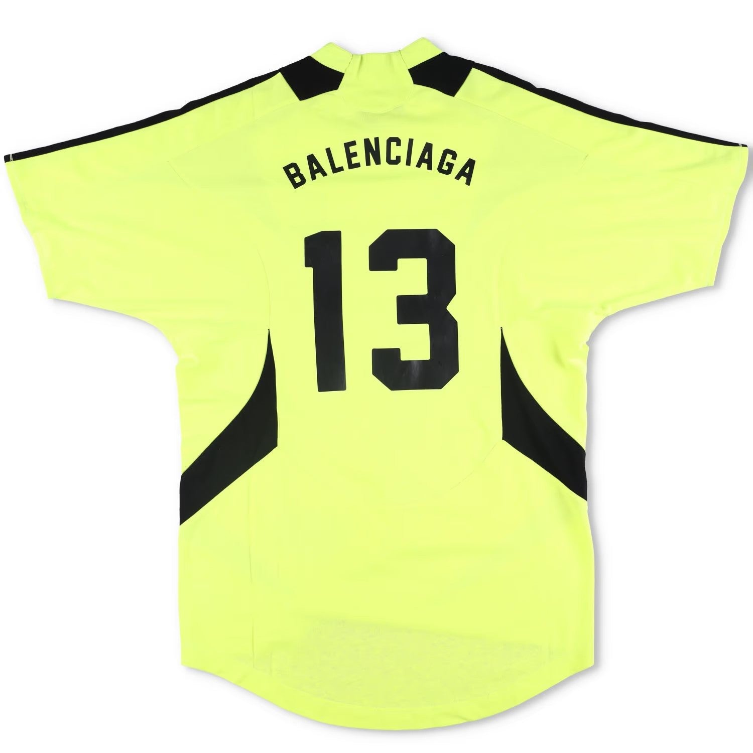 BALENCIAGA Mens Football Shirt Yellow Cotton T-Shirt Logo Crew Neck XS RRP950 — View 7
