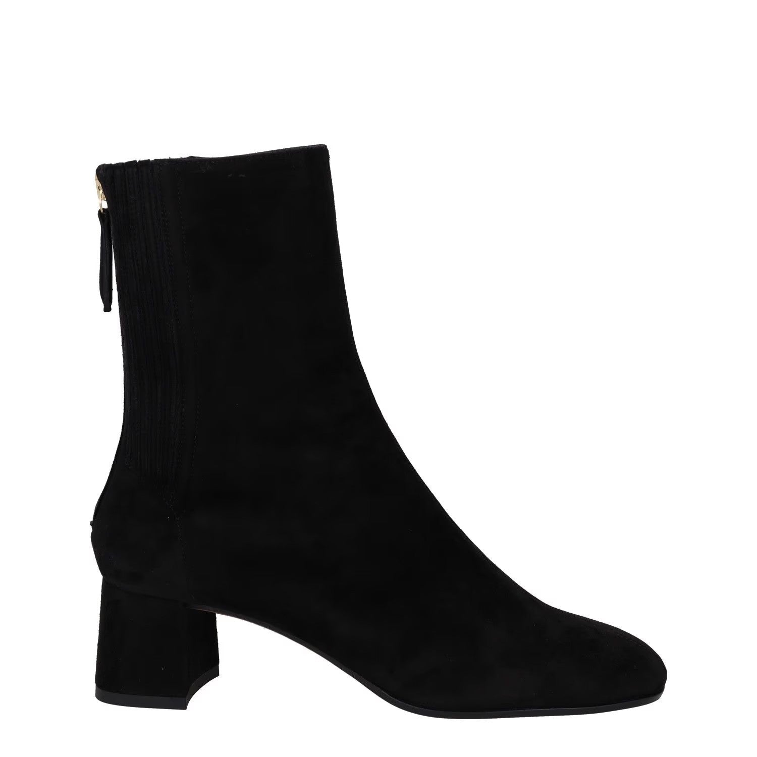 AQUAZZURA Womens Heels Black Leather Rear Zip Block Heel Almond Toe UK 3 RRP 500