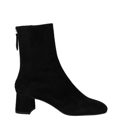 AQUAZZURA Womens Heels Black Leather Rear Zip Block Heel Almond Toe UK 3 RRP 500