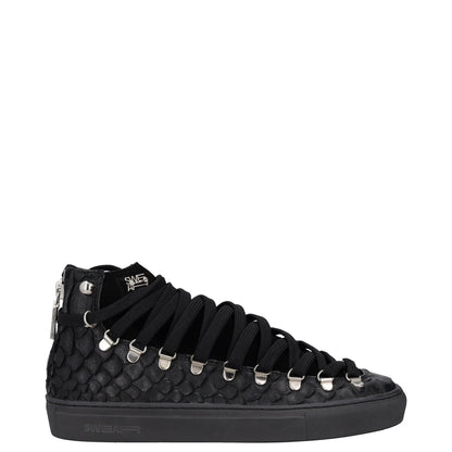 SWEAR Mens Trainers Black Leather Mid Top Lace Up Sneakers UK 6 RRP 250