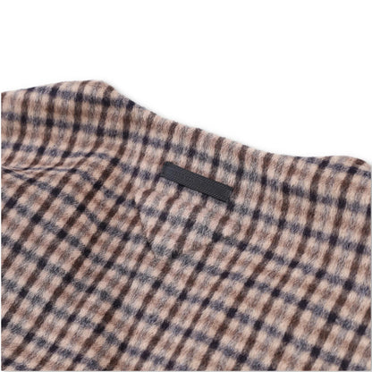 PRADA Womens Blouse V-Neck Long Sleece Check Pattern Brown Size 44 RRP 2830 — View 6
