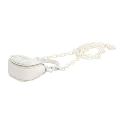 DIESEL Womens MICRO Rubber 1Dr Bag Charm White Leather Logo RRP 200 — View 9