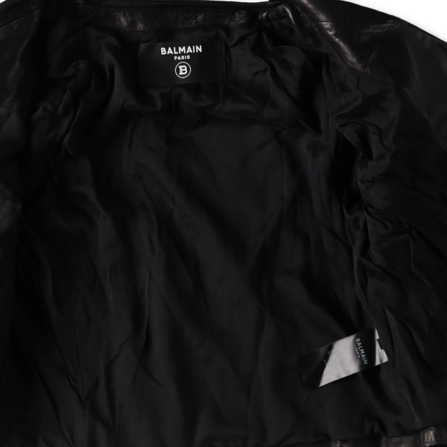 BALMAIN Womens Leather Cropped Biker Jacket Zippers Black Designer RRP3000 — View 10