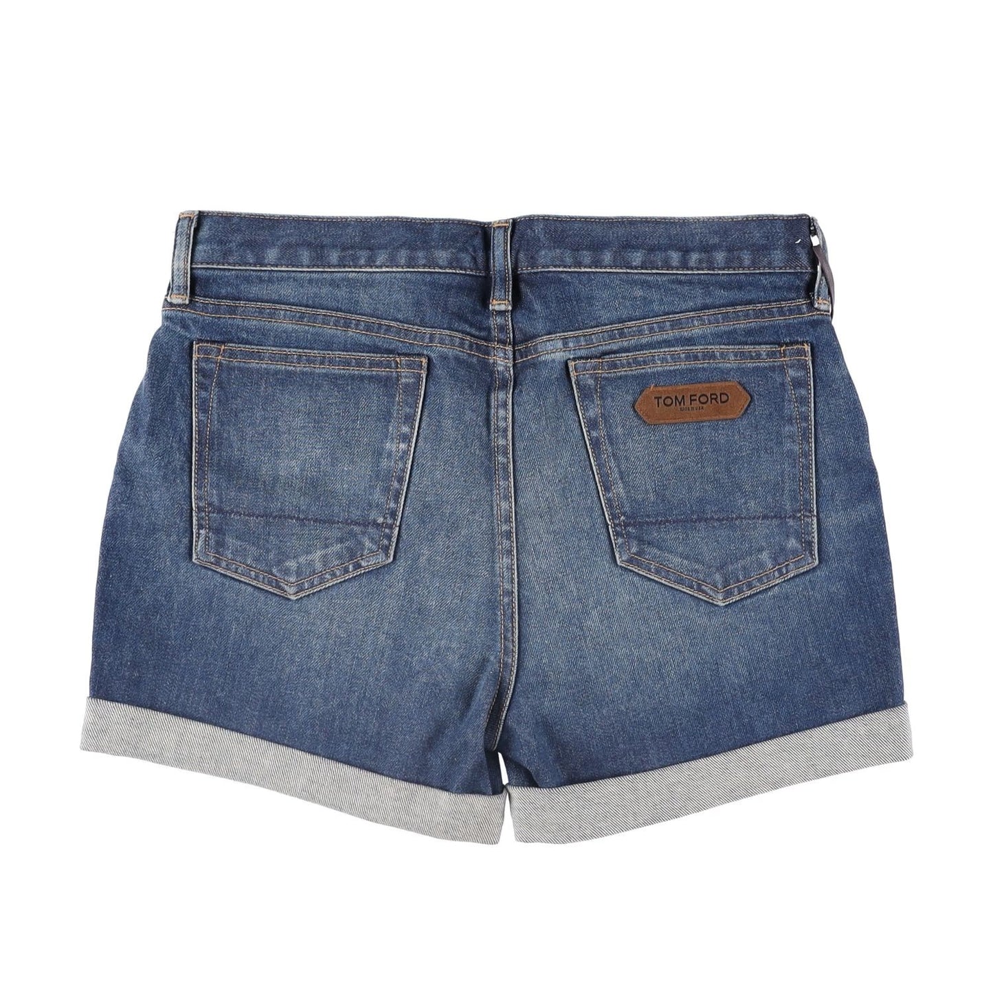 TOM FORD Womens Comfort Stone Washed Denim Shorts Blue Size 28 RRP 665 — View 10