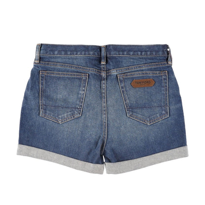 TOM FORD Womens Comfort Stone Washed Denim Shorts Blue Size 28 RRP 665 — View 10