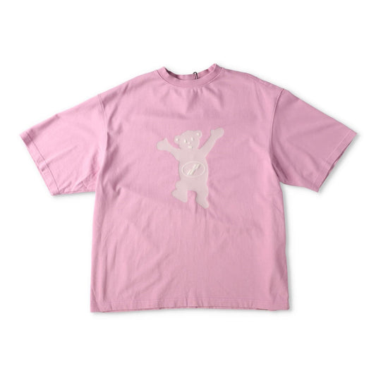 WE11 DONE Womens Pink Teddy Logo T-Shirt Cotton Animal Short Sleeve S RRP 250