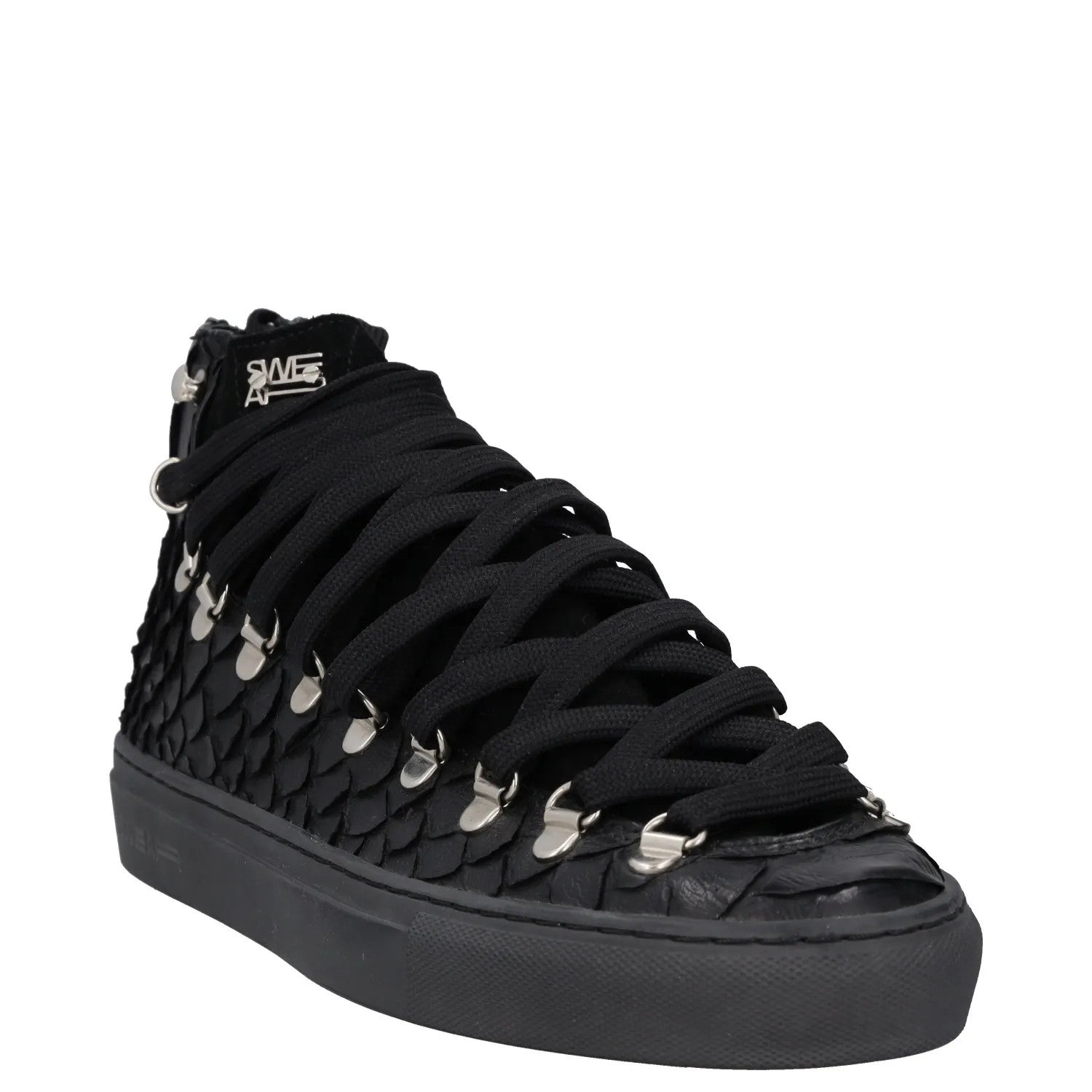 SWEAR Mens Trainers Black Leather Mid Top Lace Up Sneakers UK 6 RRP 250 — View 2