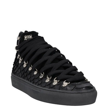 SWEAR Mens Trainers Black Leather Mid Top Lace Up Sneakers UK 6 RRP 250 — View 2