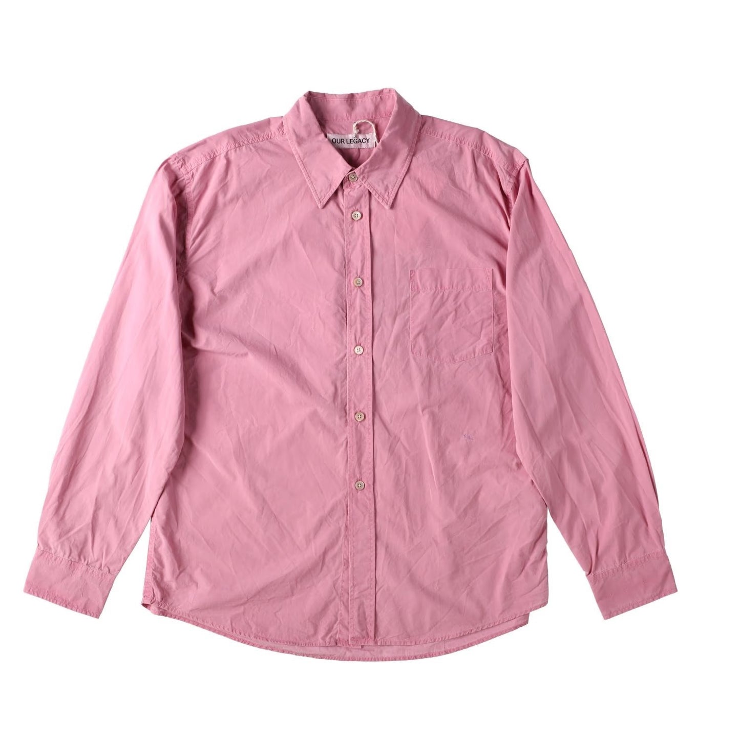 OUR LEGACY Mens Beyond Button Up Poplin Shirt Pink Collared Size 48 RRP 270