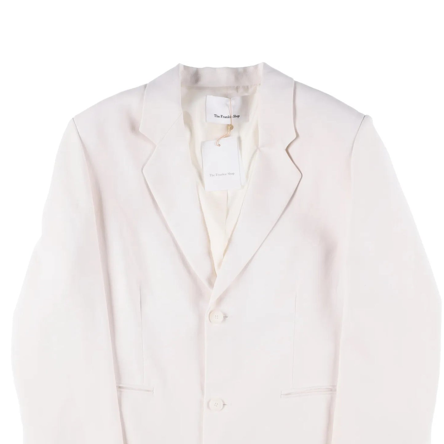 FRANKIE SHOP Womens Aiden Single Breasted Blazer Linen White Size S RRP 350 — View 2